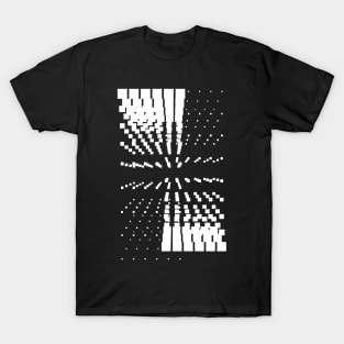 Geometric black and white abstract stars futuristic T-Shirt